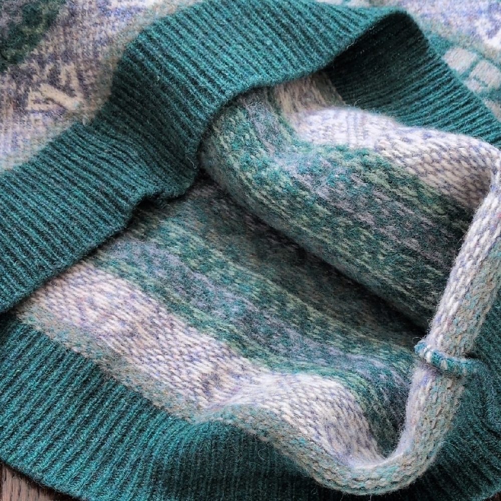 Vintage British Wool Craftcentre Cymru Crew Neck Sweater with Anchor Pattern,M - Picture 9 of 11